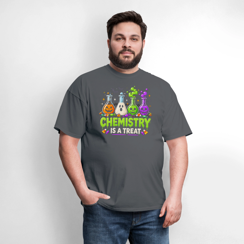 Chemistry is a Treat Halloween Men's T-Shirt - charcoal