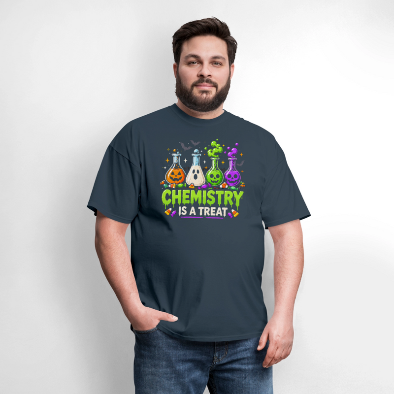 Chemistry is a Treat Halloween Men's T-Shirt - blue dusk