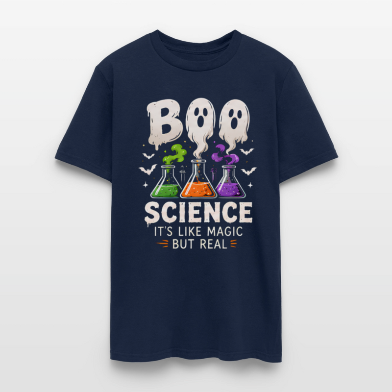 BOO SCIENCE HALLOWEEN Men's T-Shirt - navy