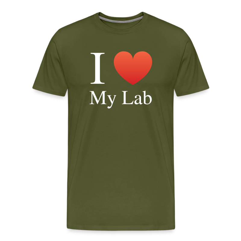 "I Love My Lab" - Men's Premium T-Shirt - olive green