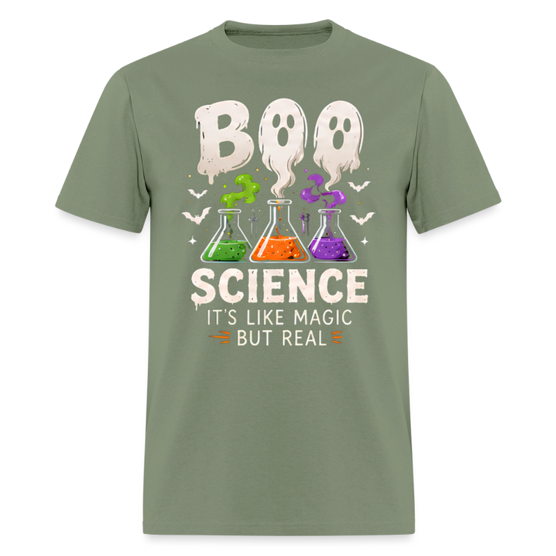 BOO SCIENCE HALLOWEEN Men's T-Shirt - military green