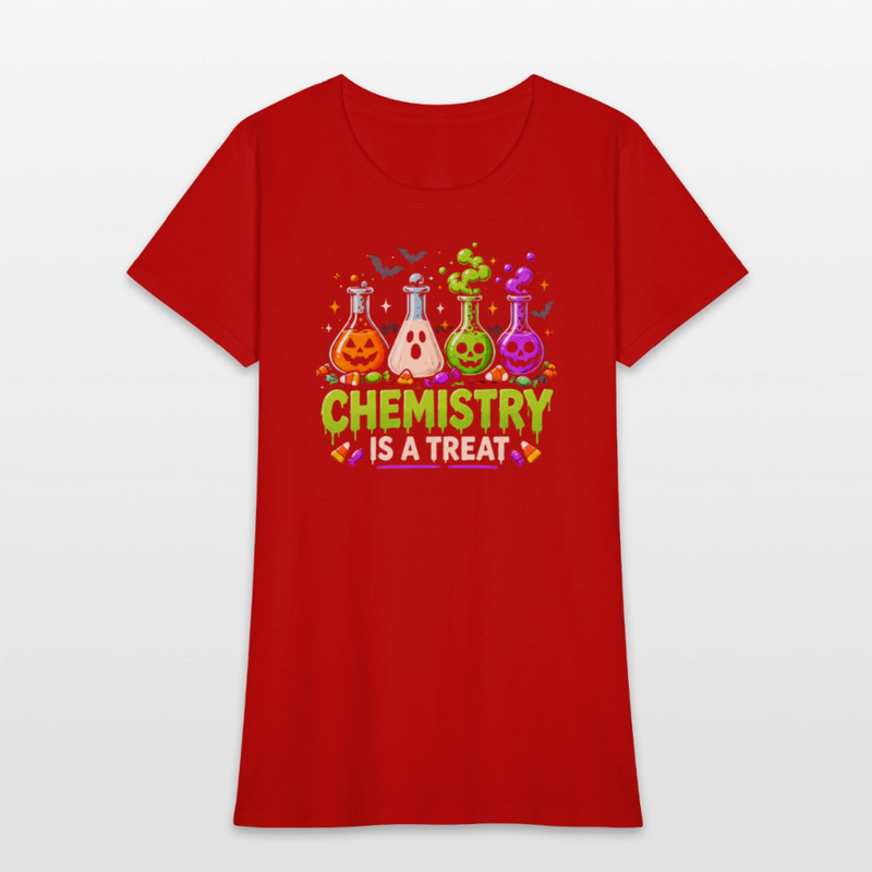 Chemistry is a Treat Halloween Women's T-Shirt - red