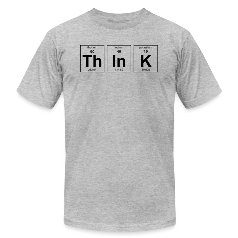 THINK - Unisex Jersey T-Shirt by Bella + Canvas - heather gray