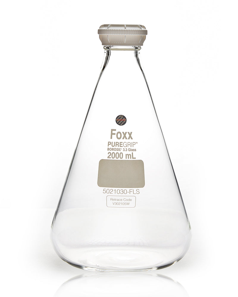 PUREGRIP Erlenmeyer / Conical Flasks with GL45 Screw Cap - LabShopNow.com