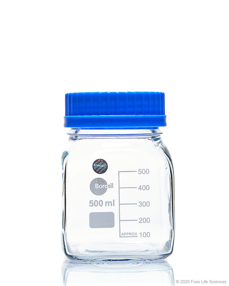 Borosil Square Wide Mouth Glass Reagent Bottles - LabShopNow.com