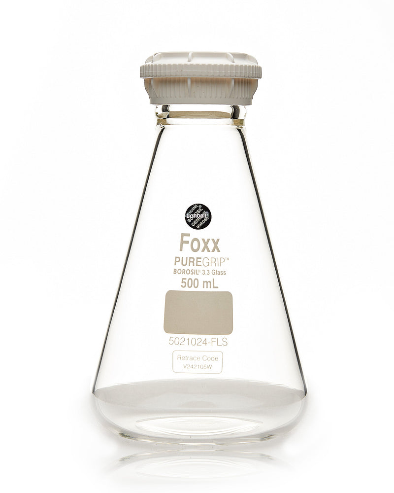PUREGRIP Erlenmeyer / Conical Flasks with GL45 Screw Cap - LabShopNow.com