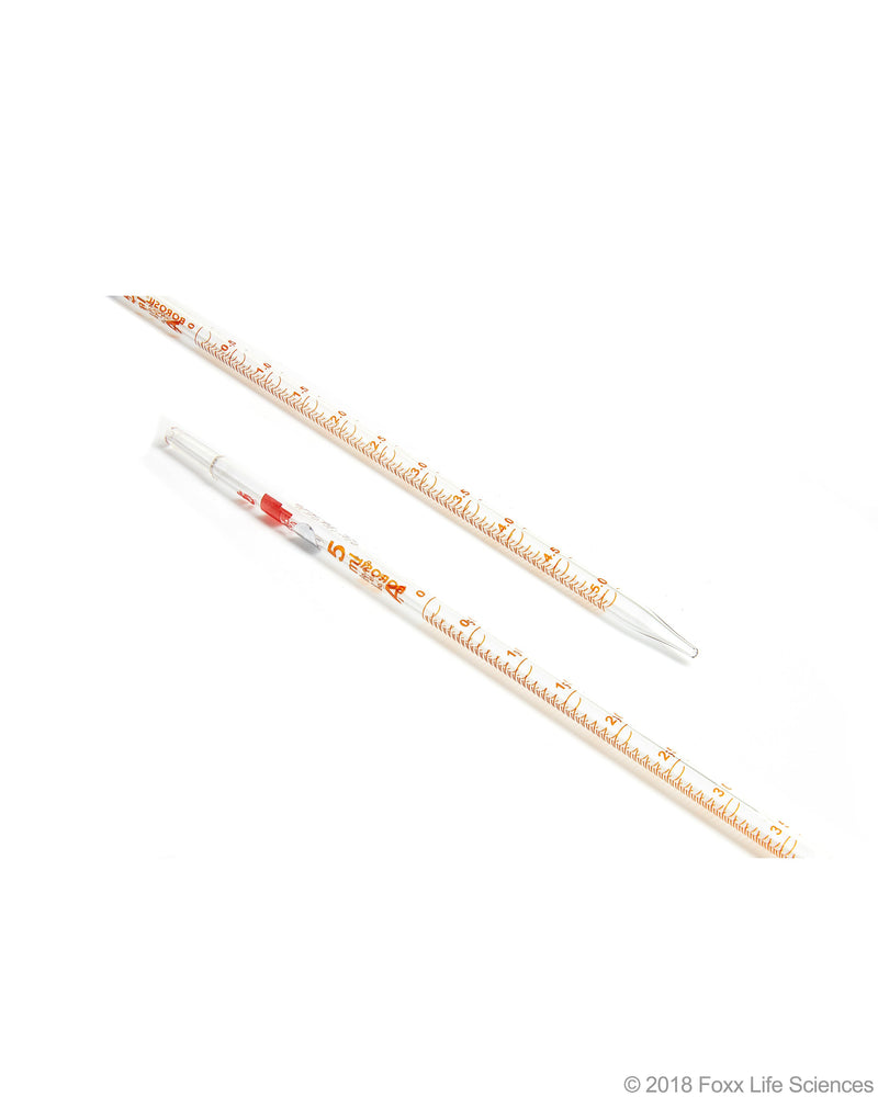 Borosil Graduated Mohr Pipette, 3.3 Borosilicate Glass, Amber Markings