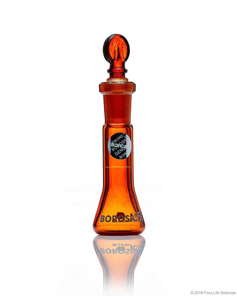 Borosil Wide-Neck Volumetric Flask with Glass Stopper, Class A - LabShopNow.com
