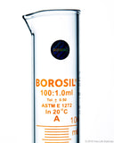 Graduated Measuring Cylinder - Batch Certificate Hexagonal Base - 100 mL Borosilicate - CS/5