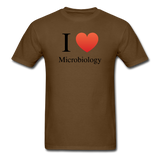 "I ♥ Microbiology" (black) - Men's T-Shirt brown / S - LabRatGifts - 9