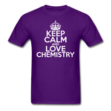"Keep Calm and Love Chemistry" (white) - Men's T-Shirt purple / S - LabRatGifts - 9
