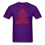 "Keep Calm and Love Biology" (red) - Men's T-Shirt purple / S - LabRatGifts - 11