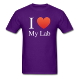 "I ♥ My Lab" (white) - Men's T-Shirt purple / S - LabRatGifts - 5