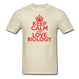 "Keep Calm and Love Biology" (red) - Men's T-Shirt khaki / S - LabRatGifts - 4