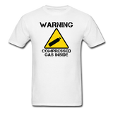 "Warning Compressed Gas Inside" - Men's T-Shirt white / S - LabRatGifts - 1