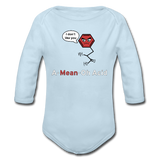 "A-Mean-Oh Acid" - Baby Long Sleeve One Piece powder blue / 6 months - LabRatGifts - 1