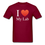 "I ♥ My Lab" (white) - Men's T-Shirt burgundy / S - LabRatGifts - 3