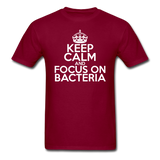 "Keep Calm and Focus On Bacteria" (white) - Men's T-Shirt burgundy / S - LabRatGifts - 6