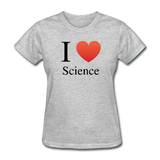 "I ♥ Science" (black) - Women's T-Shirt heather gray / S - LabRatGifts - 2