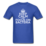 "Keep Calm and Focus On Bacteria" (white) - Men's T-Shirt royal blue / S - LabRatGifts - 3
