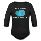"Be Positive" (white) - Baby Long Sleeve One Piece black / 6 months - LabRatGifts - 1