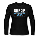 "Nerd?" - Women's Long Sleeve T-Shirt black / S - LabRatGifts - 1