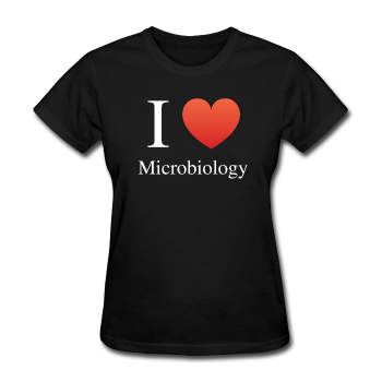 "I ♥ Microbiology" (white) - Women's T-Shirt black / S - LabRatGifts - 1