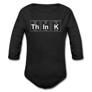 "ThInK" (white) - Baby Long Sleeve One Piece black / 6 months - LabRatGifts