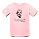"Albert Einstein: T-Shirts Quote" - Kids' T-Shirt pink / XS - LabRatGifts - 3
