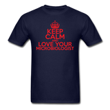 "Keep Calm and Love Your Microbiologist" (red) - Men's T-Shirt navy / S - LabRatGifts - 12