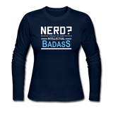 "Nerd?" - Women's Long Sleeve T-Shirt navy / S - LabRatGifts - 2
