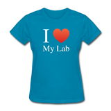 "I ♥ My Lab" (white) - Women's T-Shirt turquoise / S - LabRatGifts - 5
