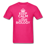 "Keep Calm and Love Biology" (white) - Men's T-Shirt fuchsia / S - LabRatGifts - 4
