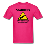 "Warning Compressed Gas Inside" - Men's T-Shirt fuchsia / S - LabRatGifts - 2