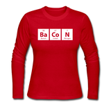 "BaCoN" - Women's Long Sleeve T-Shirt red / S - LabRatGifts - 4