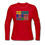 "Lady Gaga Periodic Table" - Women's Long Sleeve T-Shirt red / S - LabRatGifts - 5