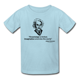 "Albert Einstein: Knowledge Quote" - Kids' T-Shirt powder blue / XS - LabRatGifts - 3