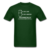 "Technically the Glass is Full" - Men's T-Shirt forest green / S - LabRatGifts - 3