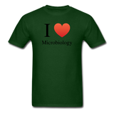 "I ♥ Microbiology" (black) - Men's T-Shirt forest green / S - LabRatGifts - 8