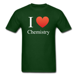 "I ♥ Chemistry" (white) - Men's T-Shirt forest green / S - LabRatGifts - 4