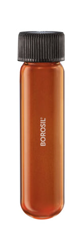 Borosil® Tubes, Culture, Round Bottom, Amber, Polytetrafluoroethylene (PTFE)-Lined Polypropylene (PP) Screw Caps, 5mL, CS/100