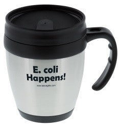 "E. coli Happens" - 14oz Travel Mug  - LabRatGifts