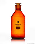 Borosil Amber Borosilicate Glass Reagent Bottles with Stoppers