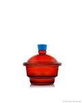 Borosil Amber Light-Blocking Glass Desiccator with Porcelain Plate