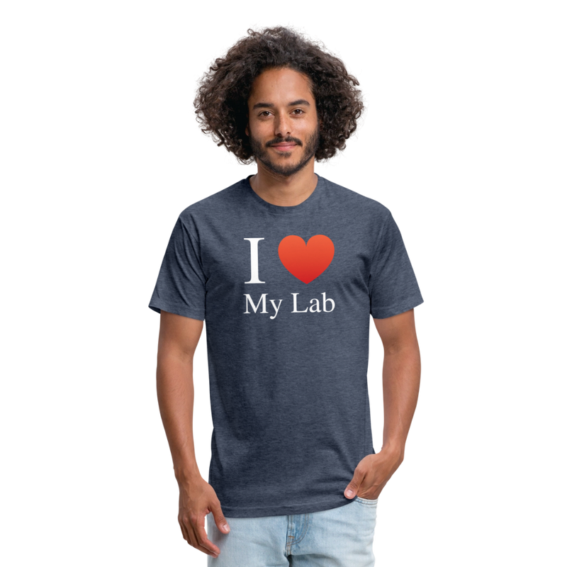 Fitted Cotton/Poly T-Shirt by Next Level - heather navy