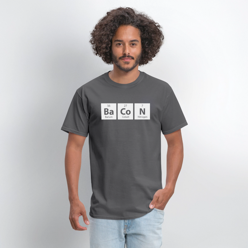 "BACON" - Funny Quotes - Men's T-Shirt | GILDAN 5000 - charcoal