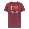"I Love My Lab" - Men's Premium T-Shirt - heather burgundy