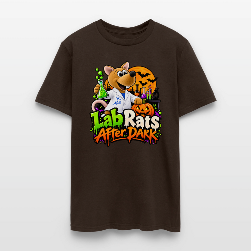 Matt - Lab Rats after Dark - Halloween Men's T-Shirt - brown