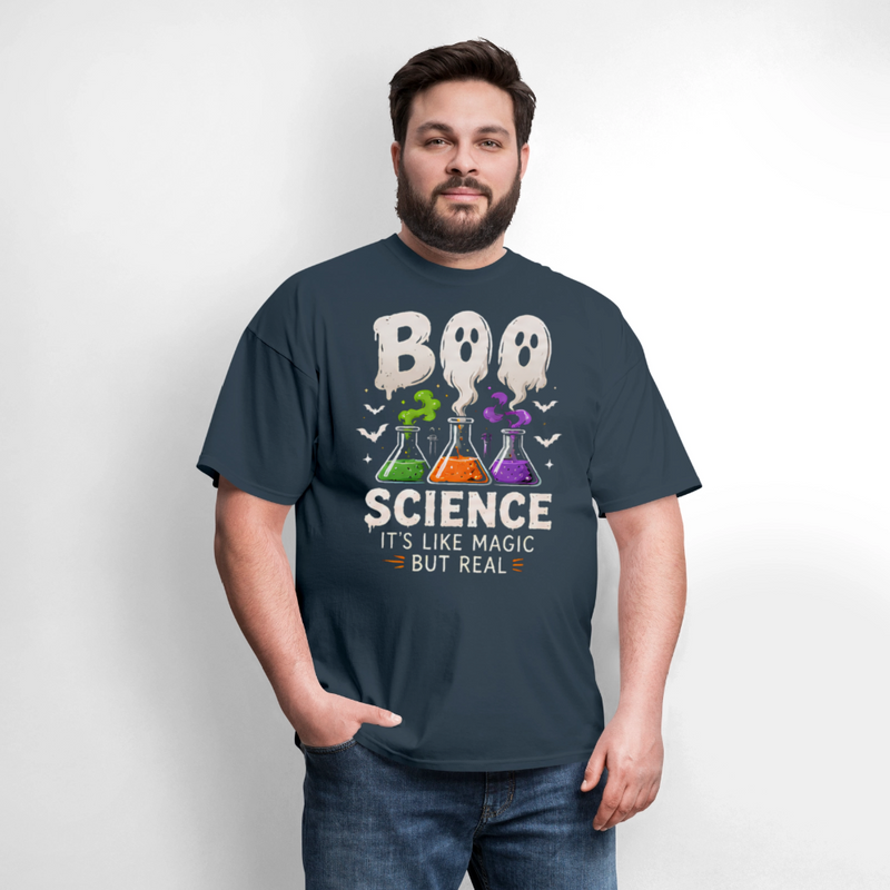 BOO SCIENCE HALLOWEEN Men's T-Shirt -  blue dusk