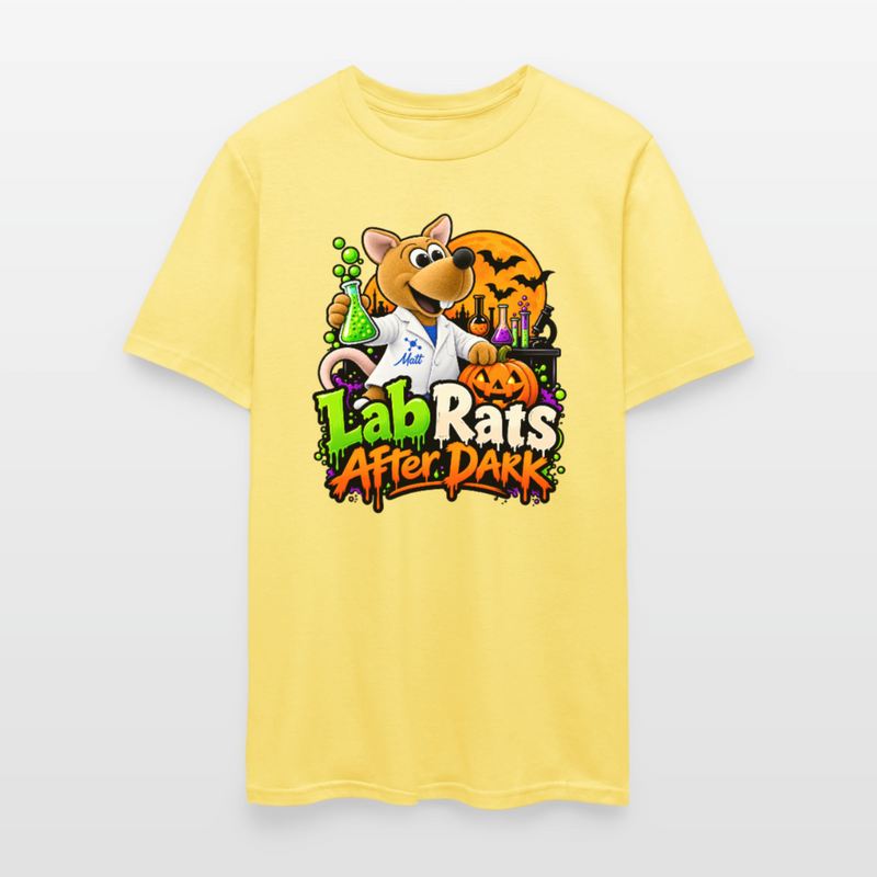 Matt - Lab Rats after Dark - Halloween Men's T-Shirt - cornsilk